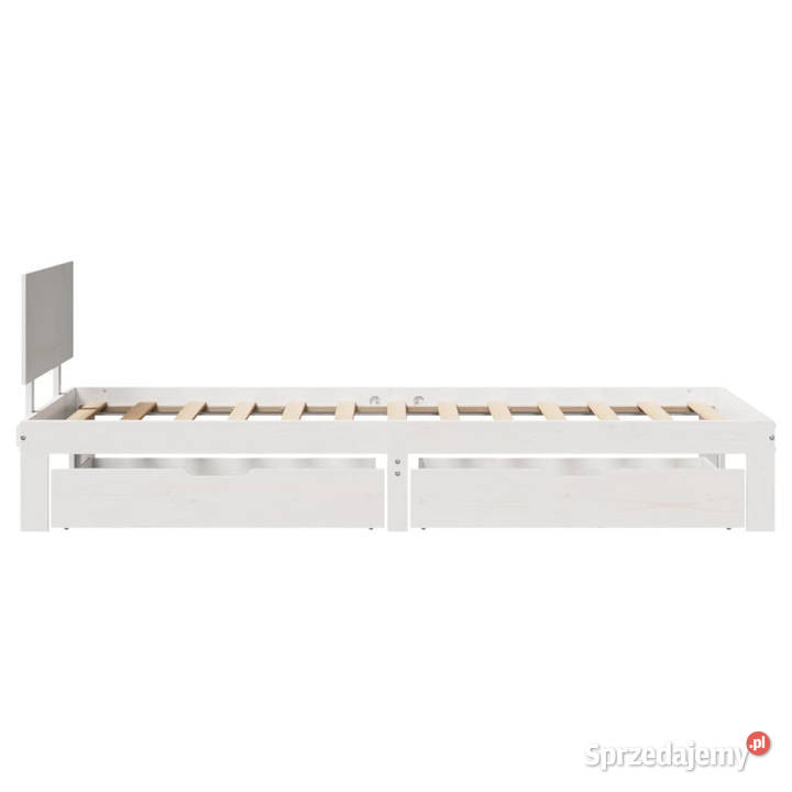 Rama łóżka z szufladami biała lite drewno 69cm Warszawa