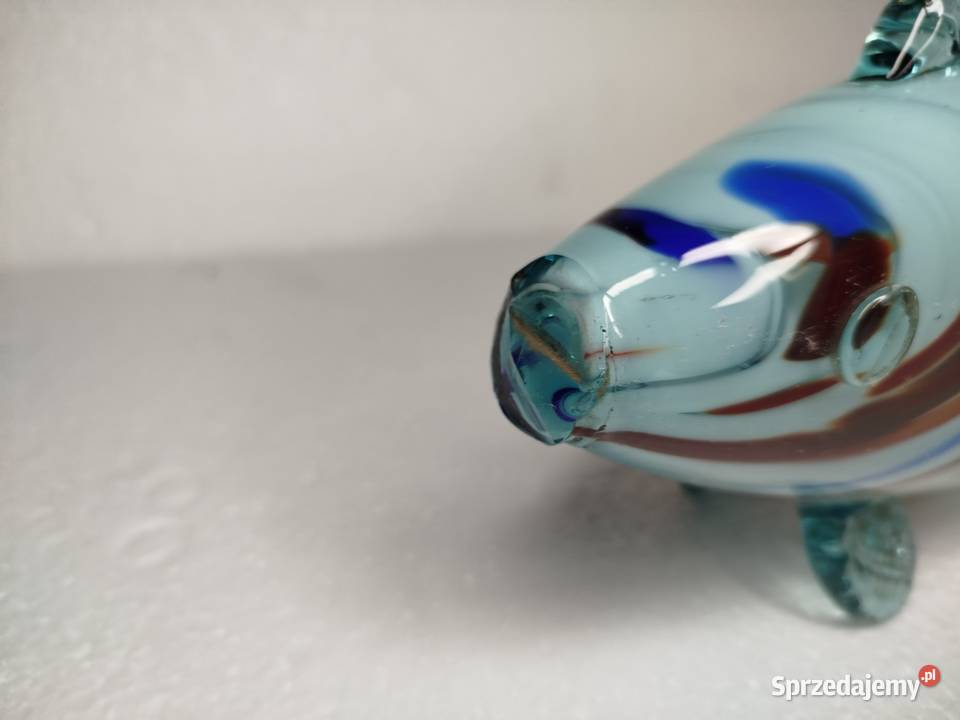 Szklana Rybka PRL uszkodzona Zgierz