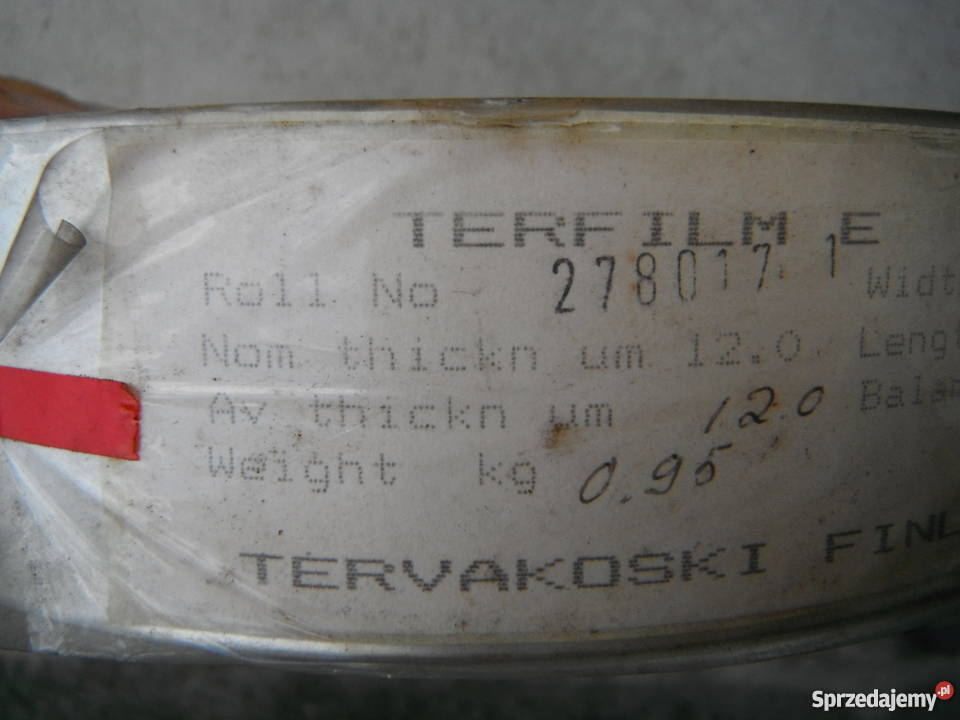Folia PET poliestrowa 12 um x 40 mm x 2200 m