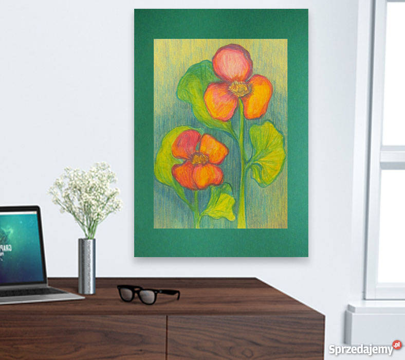 kolorowy rysunek z kwiatkamiobrazek z kwiatami wielokolorowy