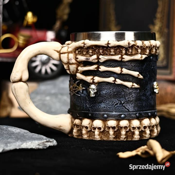 Vintage Średniowieczny Kufel z Kości Smoka 450ml Wyposażenie wnętrz Sokółka sprzedam