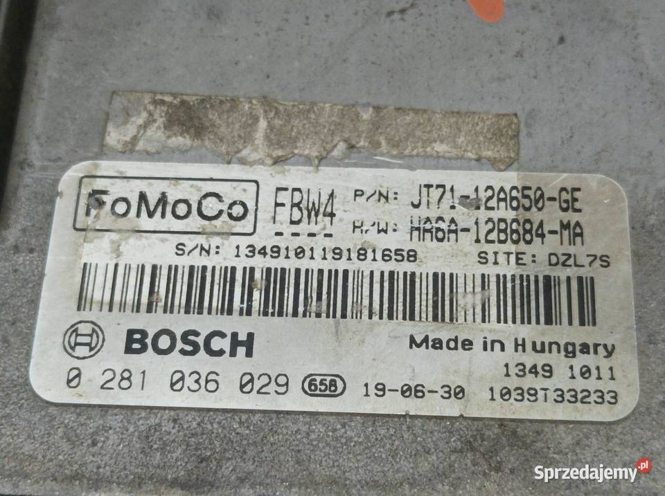 STEROWNIK SILNIKA JT7112A650GE 0281036029 Ford sprzedam