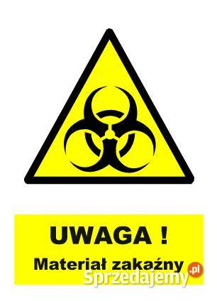 Naklejka Uwaga Materiał zakaźny ZOO31 Kamionna