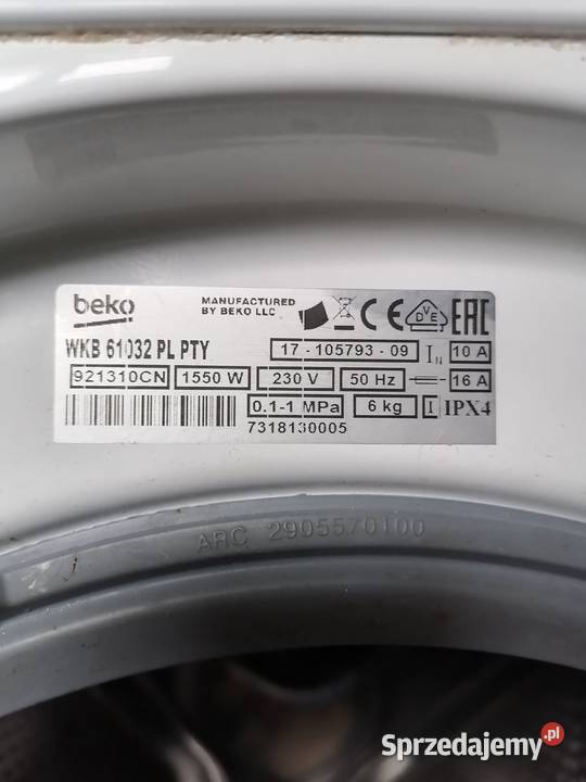 pralka beko wkb 61032 pty 45cm AGD Kakonin sprzedam