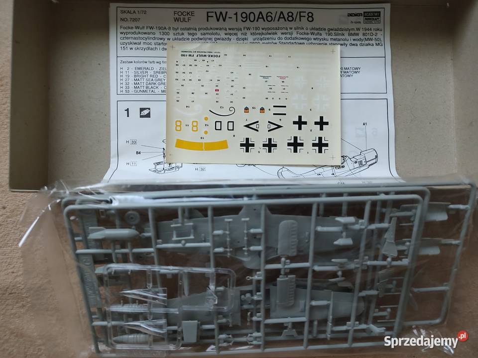 model samolot FW 190 172 Design nie Hasegawa Konin