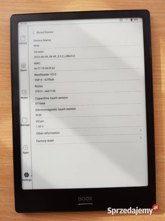 Czytnik Ebook Onyx Boox Note 103 32GB WiFi dotyk Kluczbork