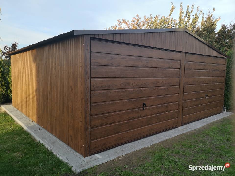 Garaż blaszany 6x6 orzech wszystkie wymiary Wieluń