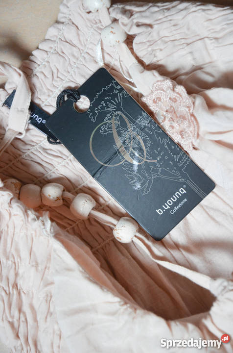 Letnia delikatna kremowa różowa sukienka boho pomorskie Gdańsk