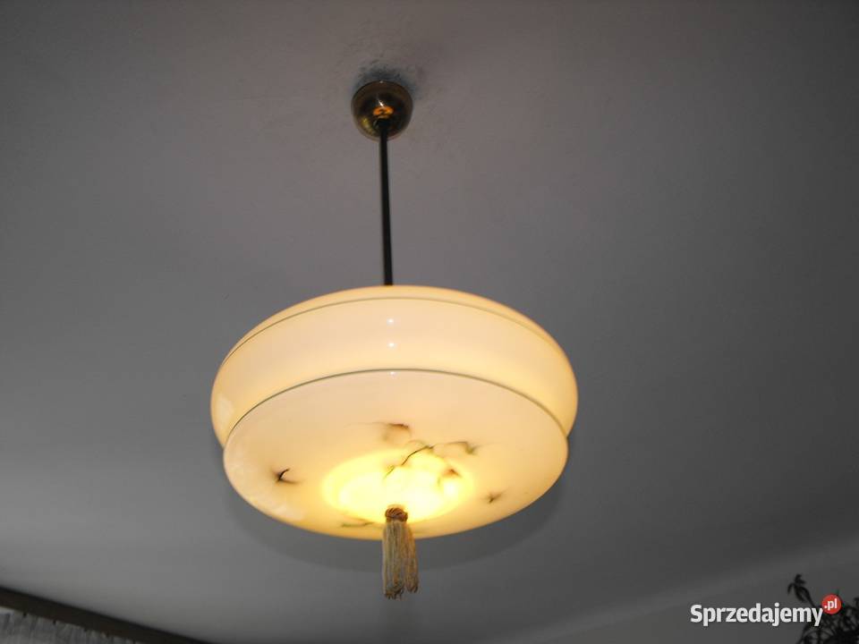 Wisząca lampa Art Deco ładny duży klosz Skierniewice
