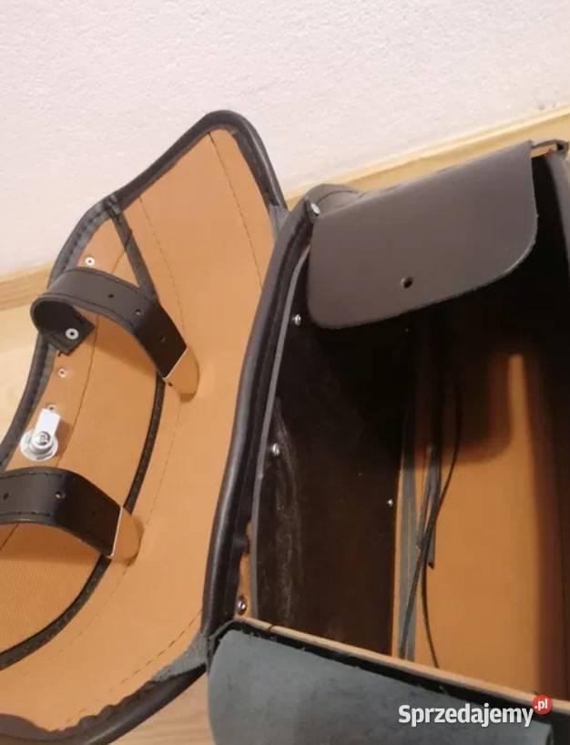 Duże sakwy skóra bydleca chopper cruiser ćwieki Części motocyklowe Racibórz