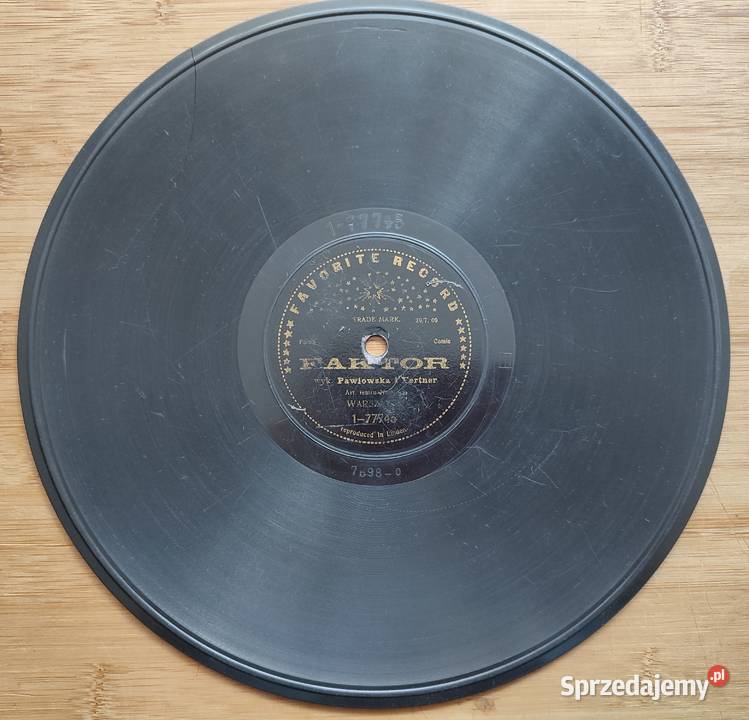 Płyta szelakowa Favorite Record Antoni Fertner Pozostałe Warszawa
