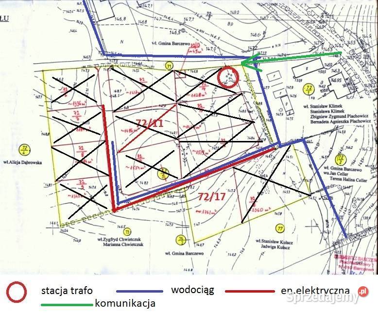 Sprzedam Działka budowlana Kronowo gmBarczewo Barczewo