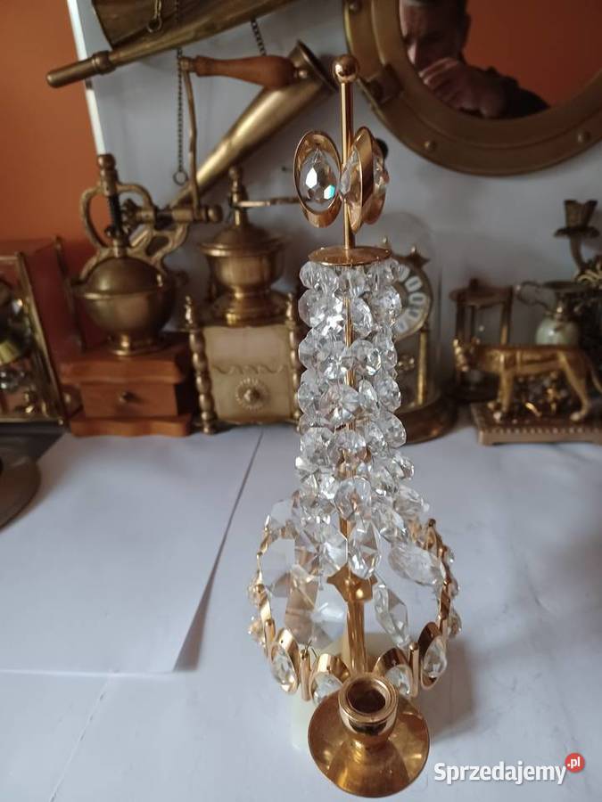 Piękny zjawiskowy świecznik mosiężny z Poznań