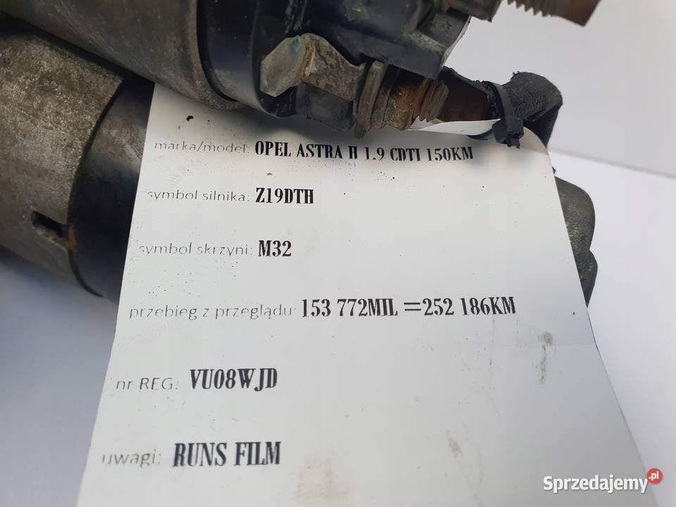 ROZRUSZNIK Opel Astra H III 19 CDTI 55352882 osobowe Układ elektryczny silnika Chełm