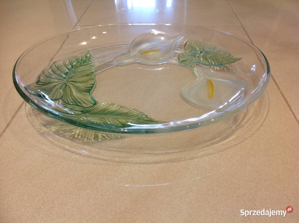 Piękna Szklana Patera KALIE Nowa Sól