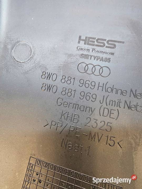 OSŁONA TYLNA FOTELA AUDI A4 B9 A5 8W 8W0881969H Przystajń sprzedam