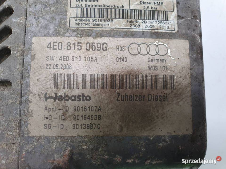 WEBASTO AUDI A8 D3 4E0815069G kujawsko-pomorskie Lipno