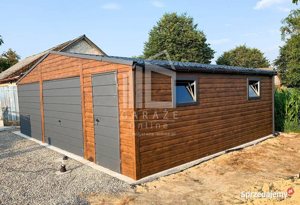 GARAŻ BLASZANY 8m x 7m 2x Brama drzwi 2x okno Gryfice