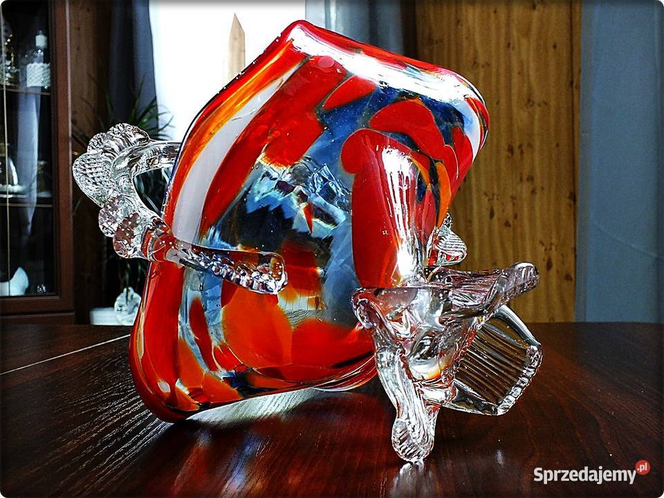 Szklany kolorowy Koszyk 27 Koszyczek Ząbkowice Porcelana i szkło Porcelana i szkło Żary