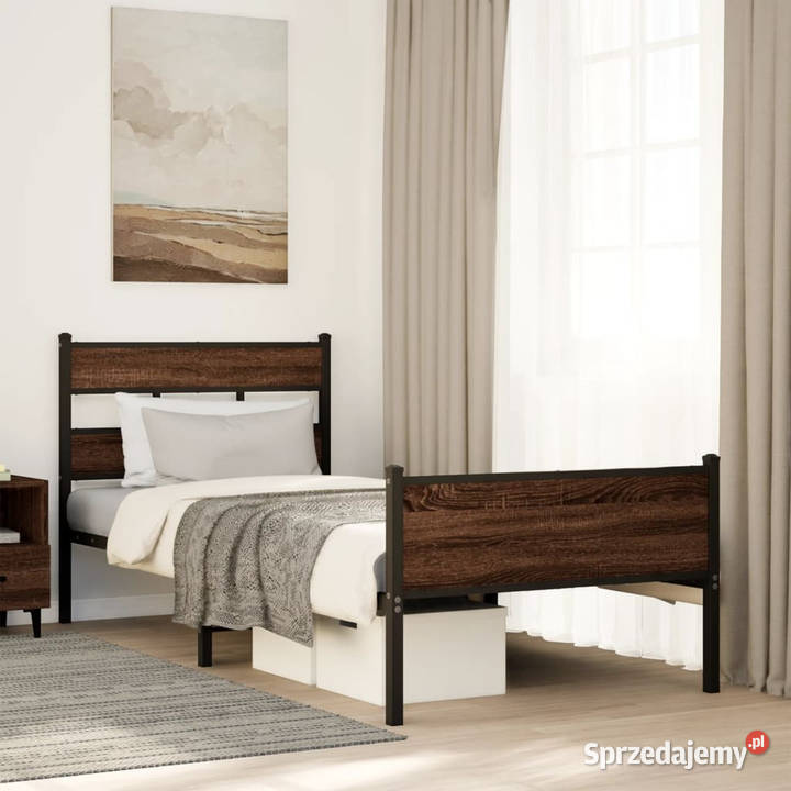Łóżko bez materaca brązowy dąb 75x190 WM4017334