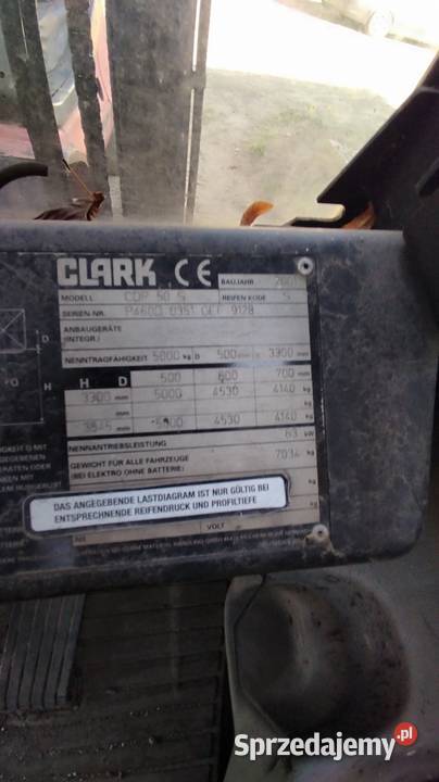 Wózek widłowy Clark cdp 50 s 5 ton mocny wózek diesel Biskupiec