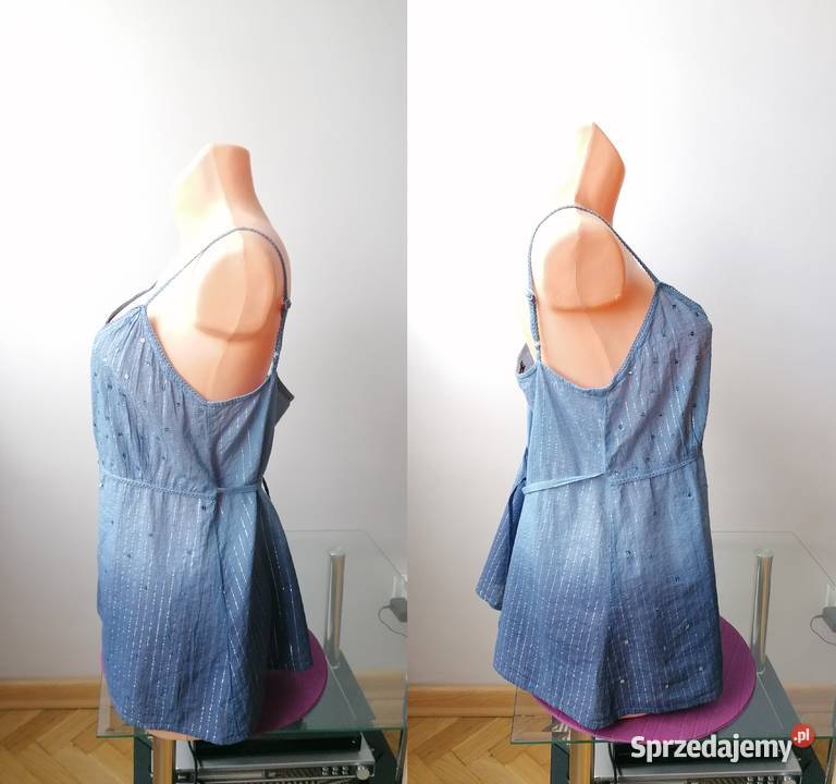 NOWY NIEBIESKI TOP ZE SREBRNĄ NITKĄ LAUREN niebieski Łódź