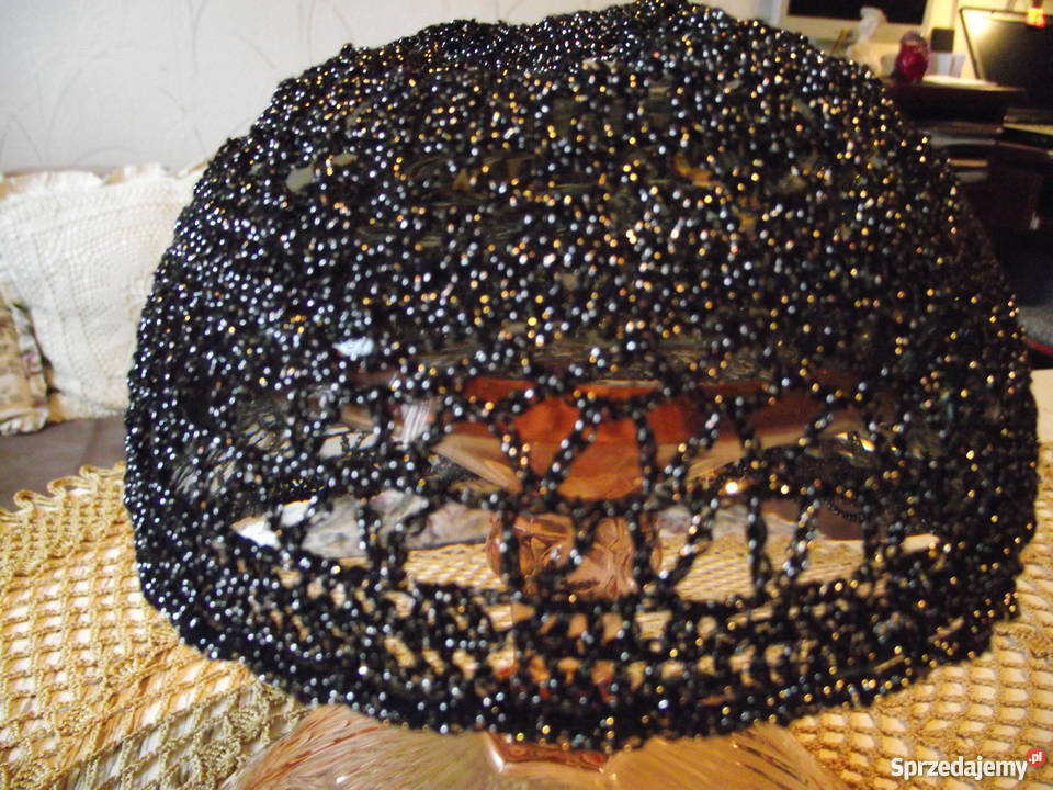 BIŻUTERYJNA KORONKOWA SREBRNO CZARNA CZAPECZKA wielkopolskie Piła