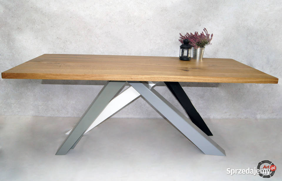 Stół loftowy 200x100 rozkłądany 300x100 blat dąb 75cm Nowy Sącz