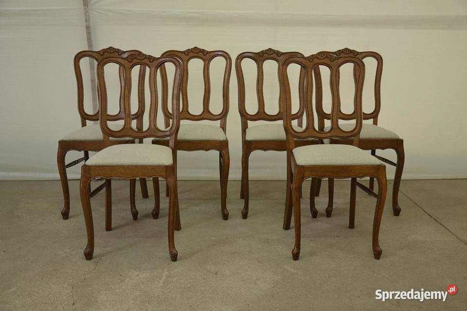 krzesła ludwikowskie komplet 6 krzeseł Poddębice sprzedam