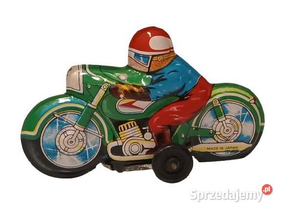 Motocyklista Stara Japońska Blaszana Zabawka