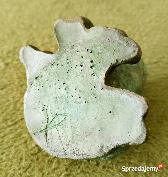 Żaba figurka ceramiczna unikat vintage PRL śląskie Katowice