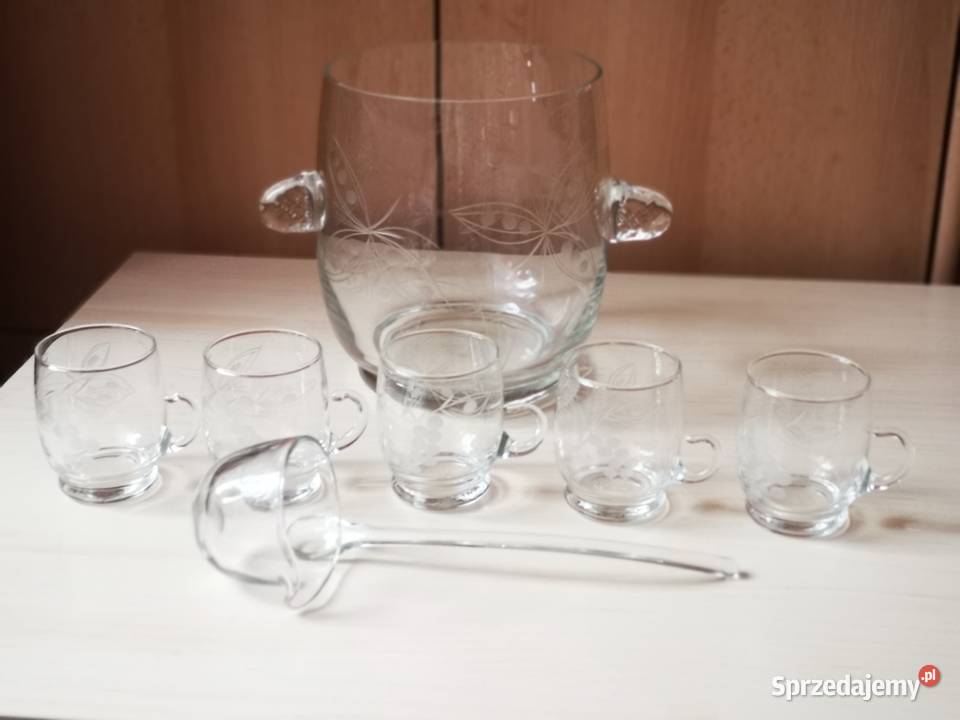 Szklany zestaw do ponczu kompotu Katowice sprzedam