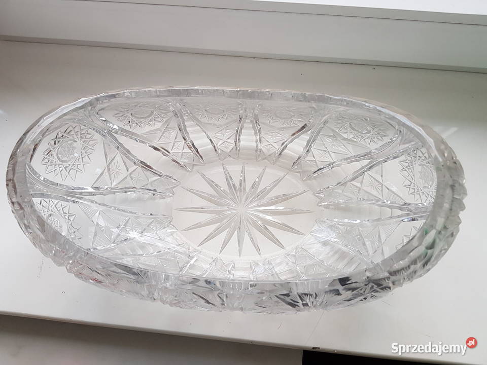 Duża kryształowa owalna misa