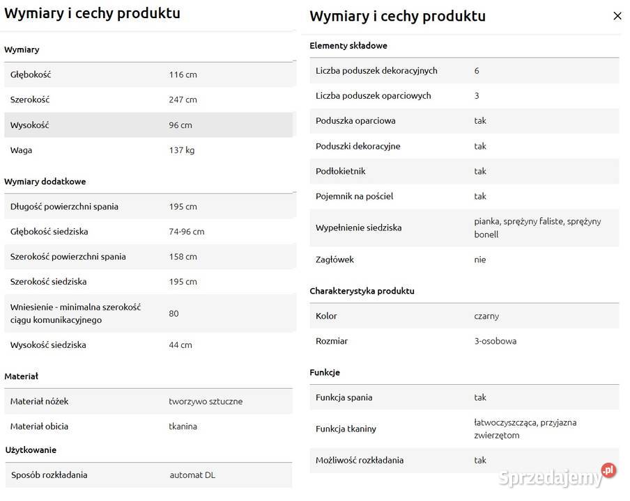 Sofa rozkładana z pojemnikiem Dom i Ogród