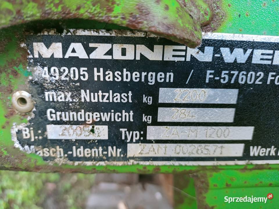 Rozsiewacz Amazone ZAM 1200 limiter nieuszkodzony Rolnictwo Biskupiec