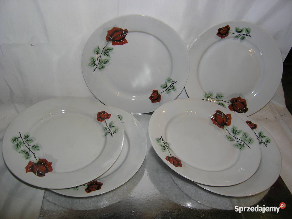 talerze deserowe vintage 6 sztuk WłocławekD Bartków sprzedam