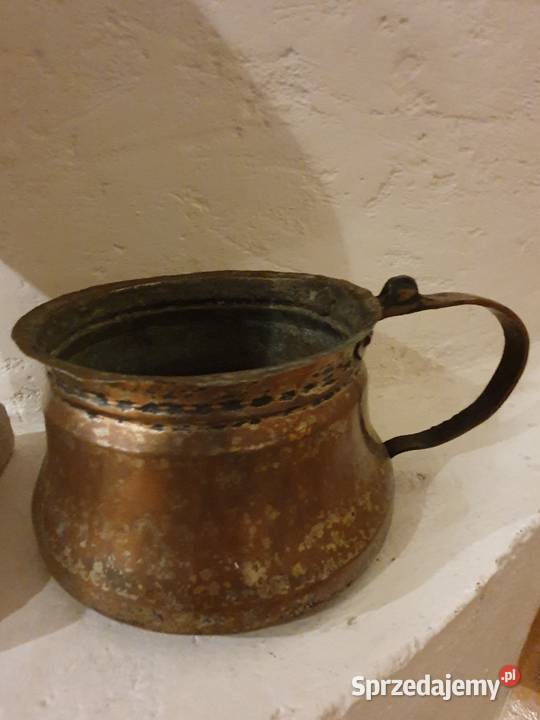 stary DZBANEK miedziany z uchwytem Lublin sprzedam