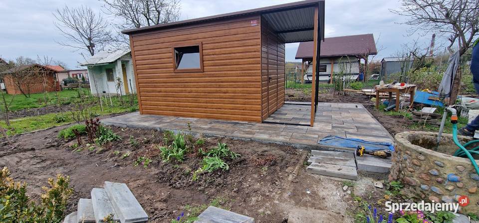 Grafitowy Garaż Blaszany Schowek Ogrodowy Wiata opolskie Nysa