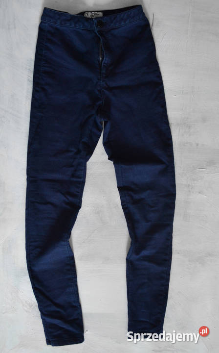 granatowe spodnie z wysokim stanem S slim fit Rozmiar 36(S) mazowieckie
