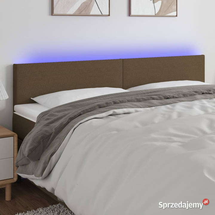Zagłówek do łóżka z LED ciemnobrązowy 180x5x7888