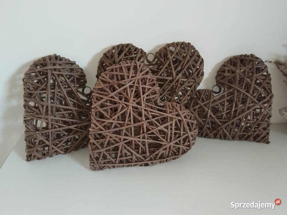 Serca z wikliny papierowej 3D 23 wielkopolskie Jaroszyn-Kolonia sprzedam