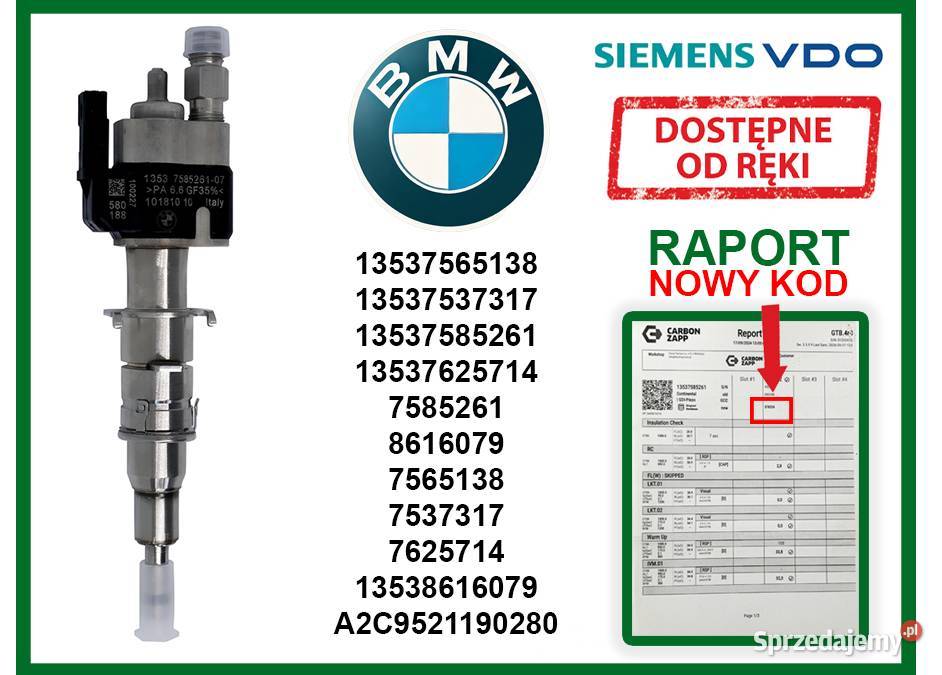 Wtryskiwacz BMW 13537565138 do modeli 1 3 5 6 7 osobowe Wtryskiwacze lubelskie Markuszów