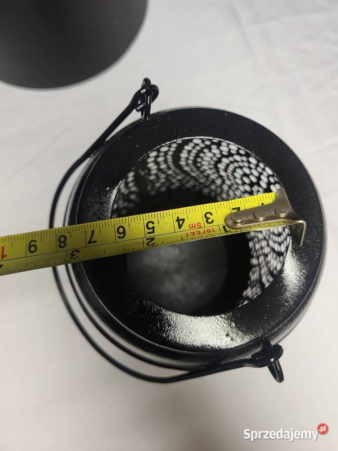 Czarny Lampion Metalowy Ażurowy 19 Odnowiona Zakliczyn sprzedam