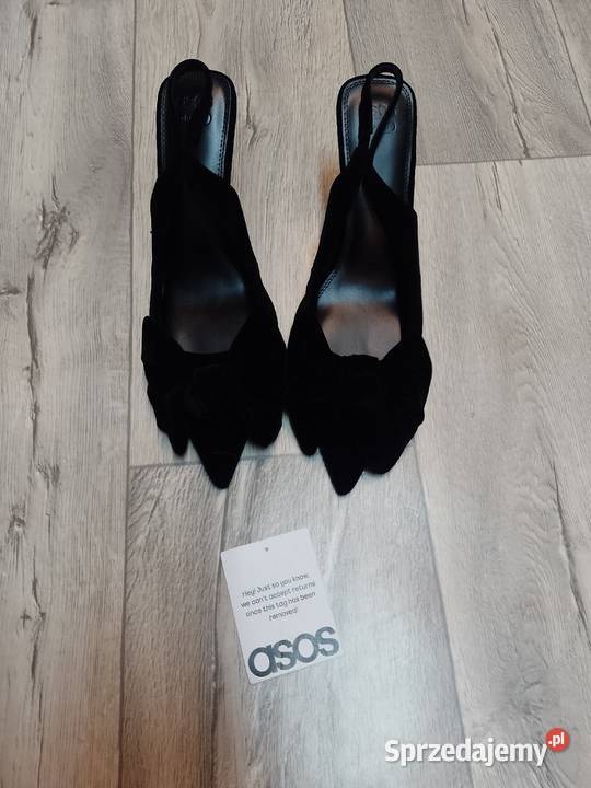 40 ASOS Design Czarne welurowe czółenka z 25.5cm Kraków