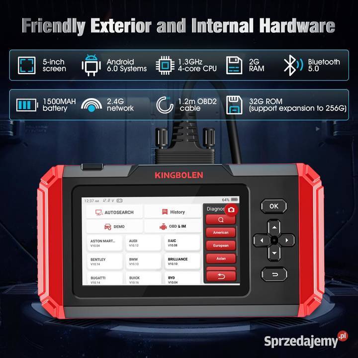 Interfejs skaner diagnostyczny KINGBOLEN S800 Interfejsy diagnostyczne