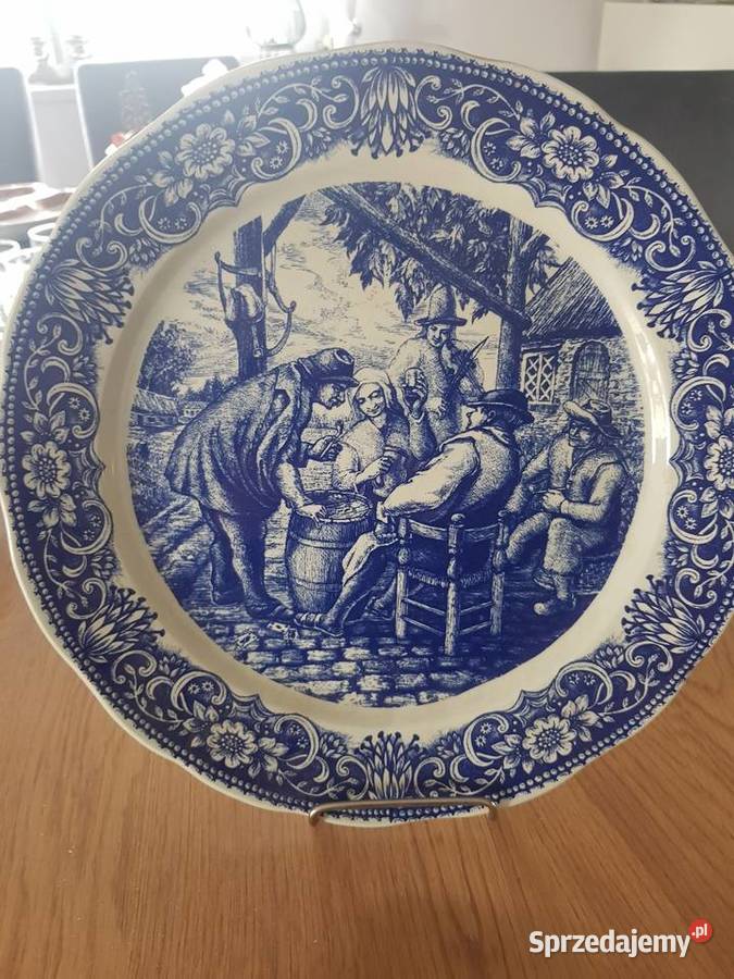 Talerz kobaltowy Porcelana i szkło Wola Podłężna