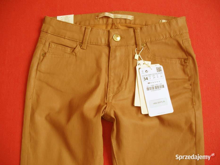 Spodnie damskie bawełna jeans 34 XS biodra 80 90 Bez wzoru