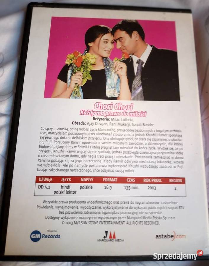 Chori Chori Każdy ma prawo do miłości DVD Filmy Opole sprzedam