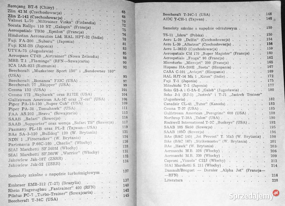 Współczesne samoloty szkolne Tadeusz lubelskie