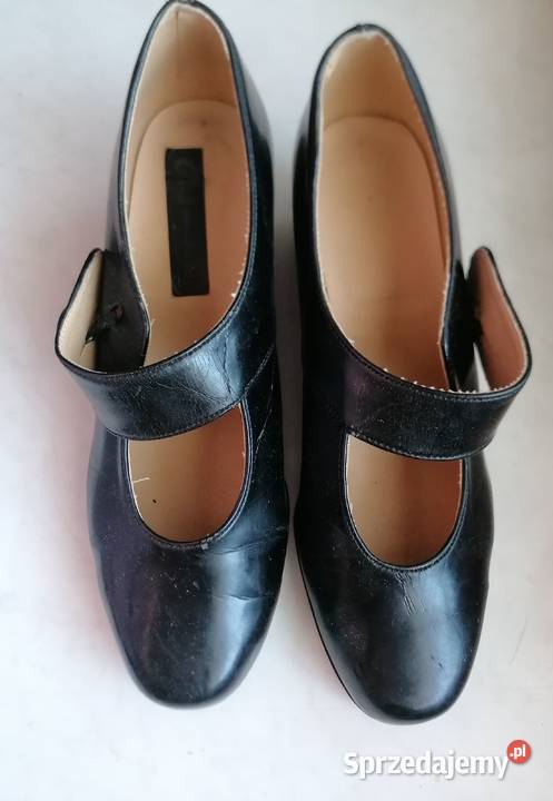 Czarne skórzane półbuty 37Moda Italia Półbuty łódzkie Łódź